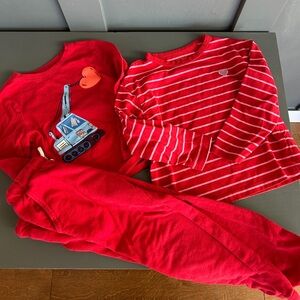 Bundle: Red Joggers, Heart Shirts